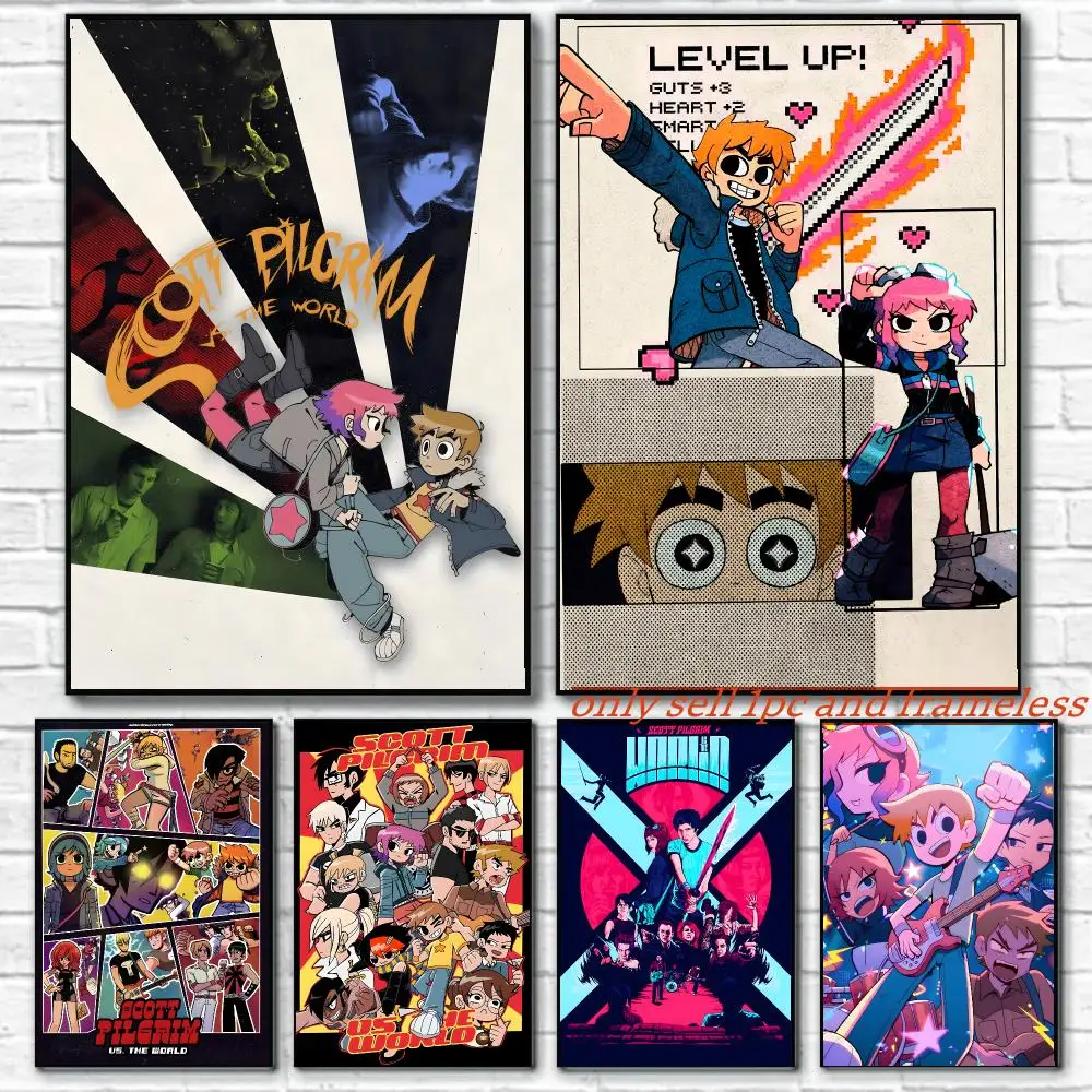 Anime Movies S-Scott Pilgrim vs. the World Poster HD Poster Wall Art interior Hallway Home Decoration Holiday Gifts