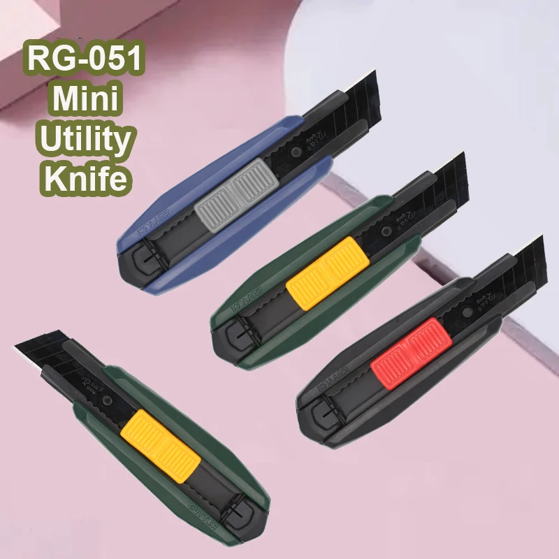 Mini Utility Knife Set 18mm SK5 Black Steel Blade with Breaker Box Cutter Ergonomic Grip Portable Sharp Art Craft Office Tools