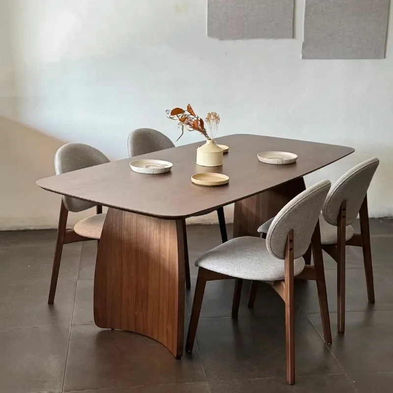 for Solid Wood Dining Table Nordic Retro Home Small Apartment Wabi Sabi Style Log Desk Negotiation Table Workbench