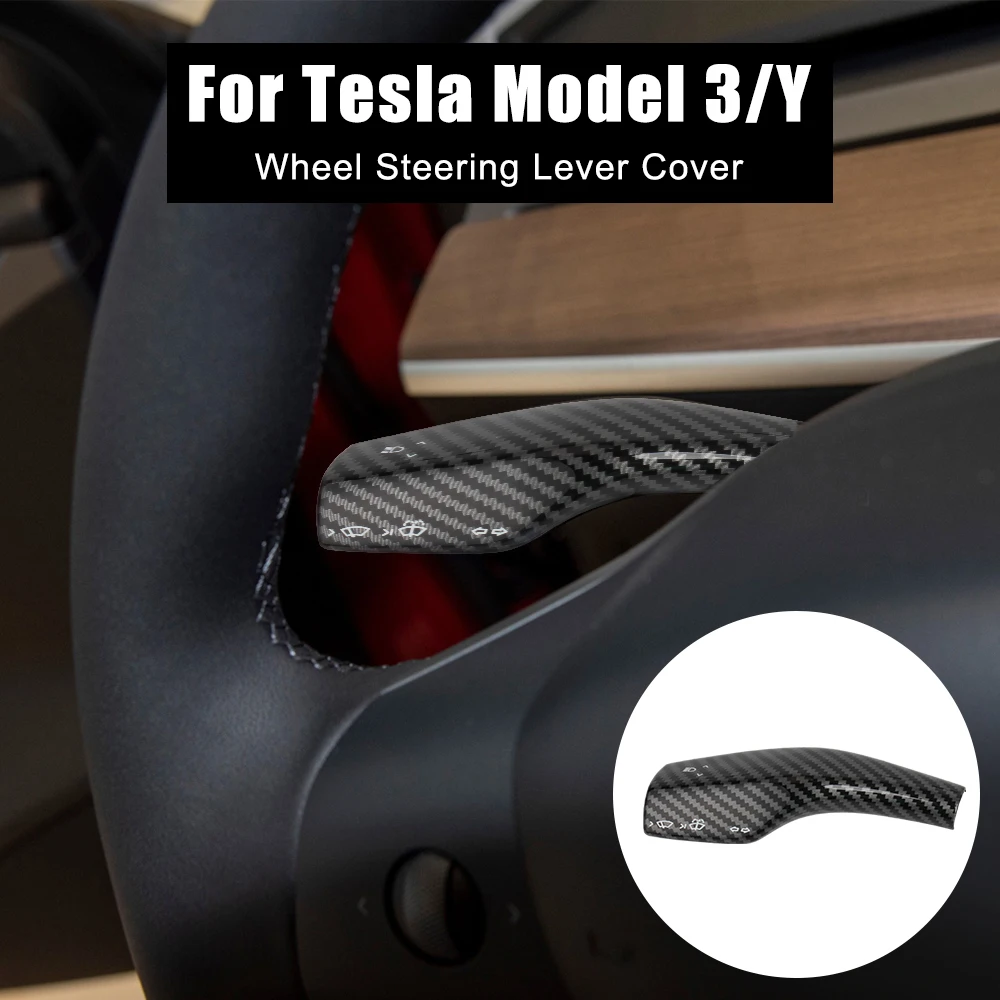 Armor Steering Rod Car Column Shift Knob Cover Decor Car Wiper Steering Wheel Shift Protection Cover For Tesla Model 3 Y