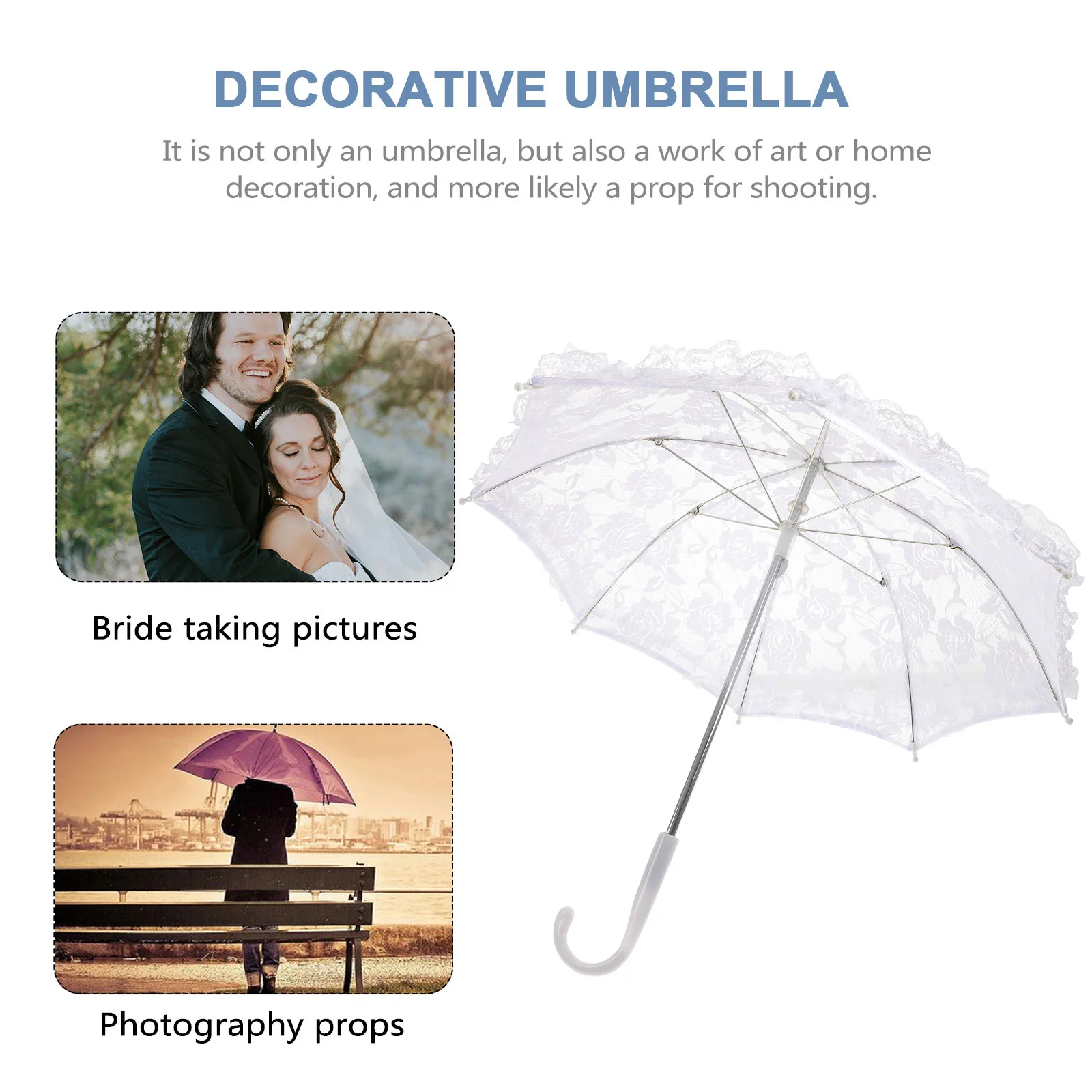 Lace Umbrella Wedding Umbrellas Bulk Ceremony Decorations White Vintage for Women Decorative Parasol Miniature Festival