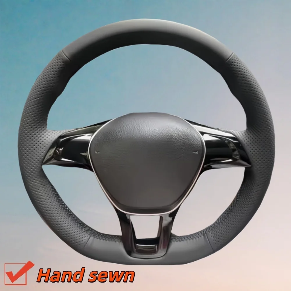 Capa de Volante de Carro em Couro Microfibra Personalizada para Mk7 Touran, Novo Polo, Jetta, Capa de Volante para Volkswagen Tiguan