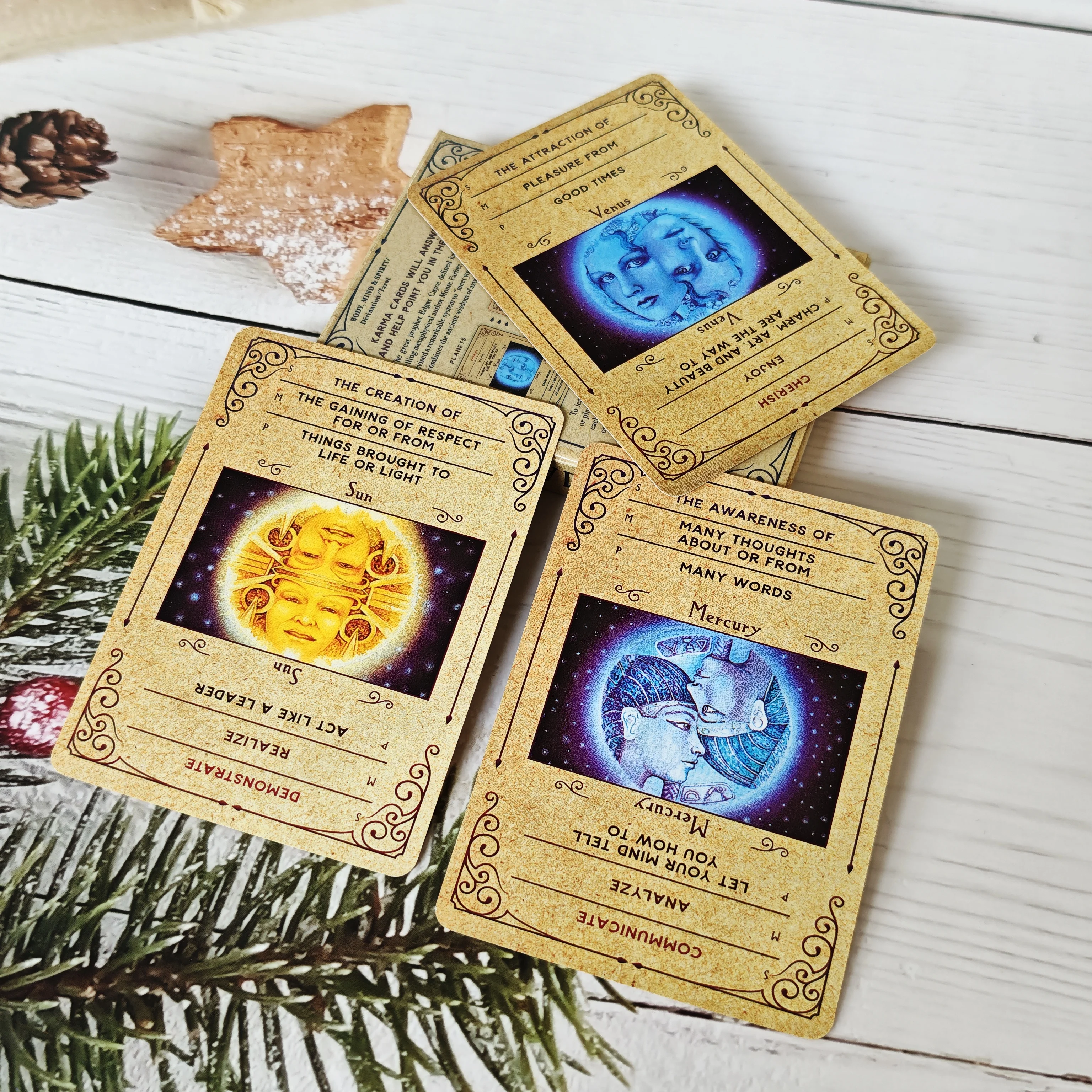 1 Box Karma Oracle Tarotkarten Spielzeug Familie Party Freizeit Tischspiel Spielkarte Wahrsagerei Wahrsagerei