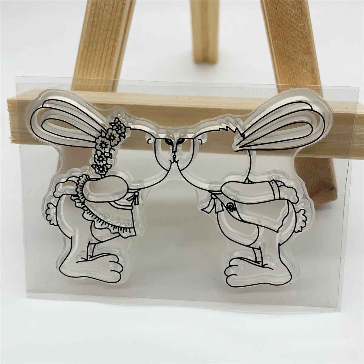 Clear Two rabbits yulan Transparent Silicone Rubber Stamp and die Sheet Cling Scrapbooking DIY Cute Pattern Photo Album Stamp