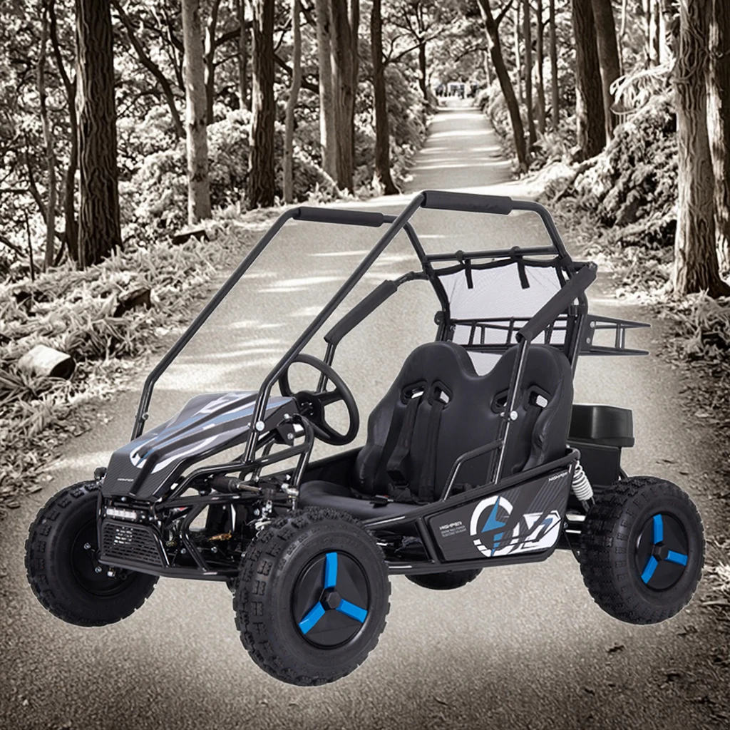 

Highper 60V 20AH 2-Seater Outdoor Electric Go Kart With Disc Brake Shaft Drive 2000W Motor Cheap For Sale With CE
