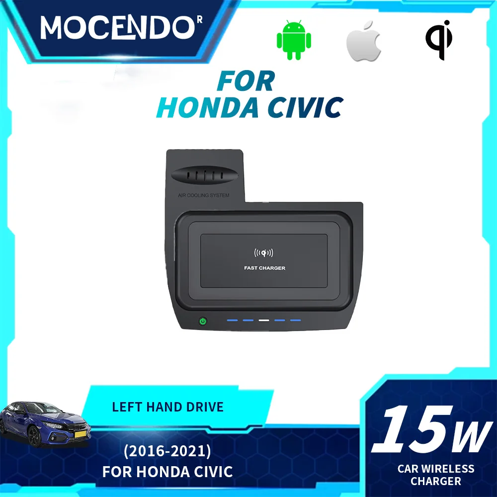 

For Honda Civic 2016-2021 Car Wireless Charger 15W Fast Charging Mobile Phone Holder Compatible with Most Phones