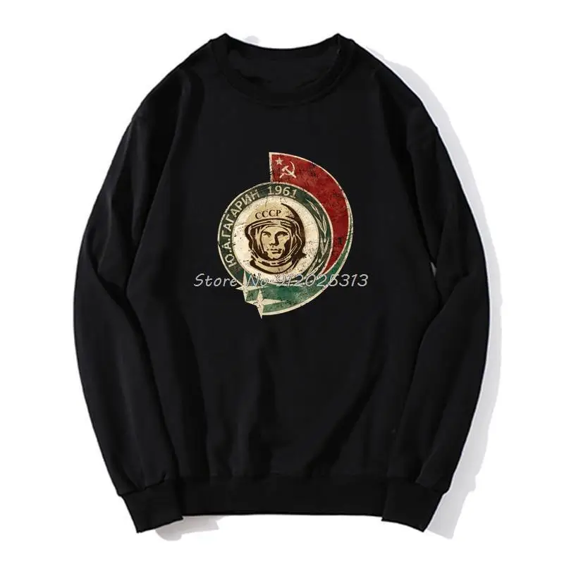 Retro 1961 CCCP Yuri Gagarin USSR Cosmonaut Hoodie Soviet Union Astronaut Men Pullover Sweatshirts Hip Hop Harajuku Streetwear