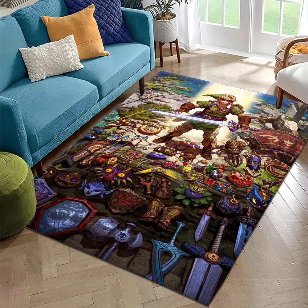 40th Anniversary Game The L-Legend of Zelda Carpet Rug for Living Room Decor Sofa Home Kids Game Area Rug Non-slip Floor Mat