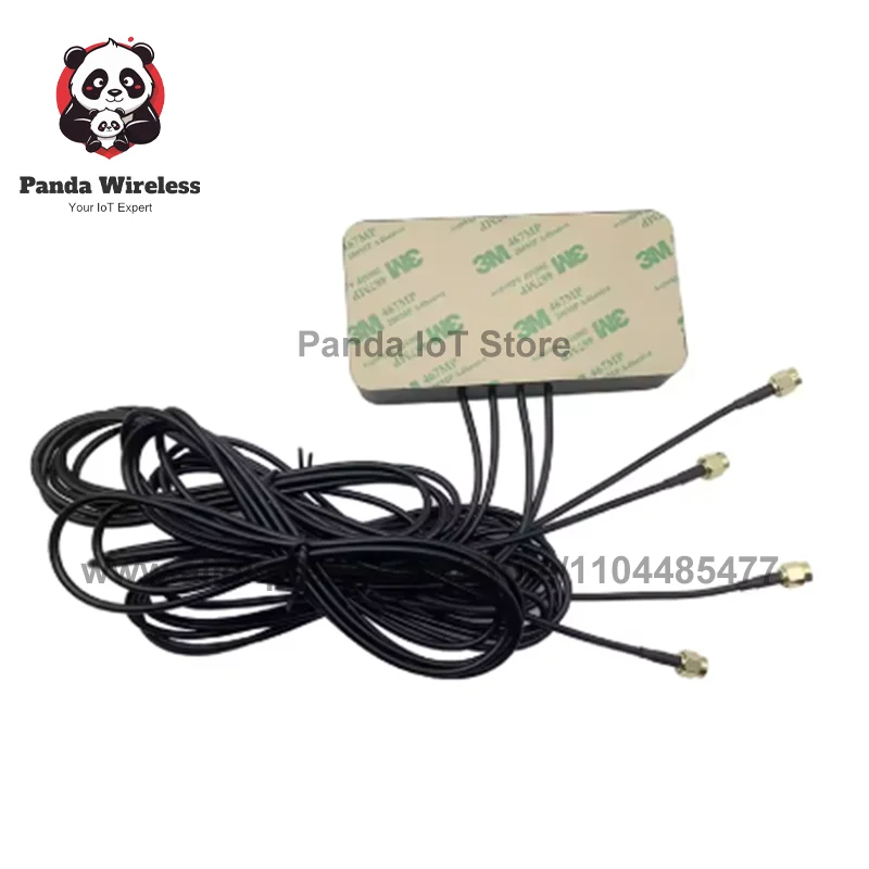 1 Pcs Full-band Enhanced Signal High Gain 5G 4 in 1 Antenna LTE Module Modem 600-6000Mhz with 4 SMA Male Connectors 1.5M RG174
