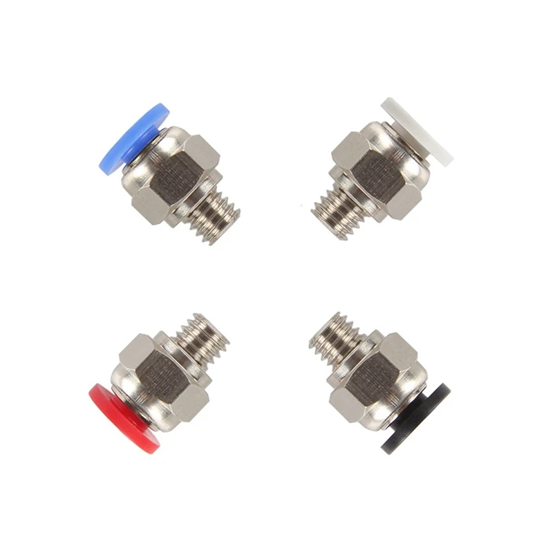 4Pcs 3D Printer Parts PC4-M6 Quick Connector Straight Through Pneumatic Connector for V6 Hotend 1.75mm Filament