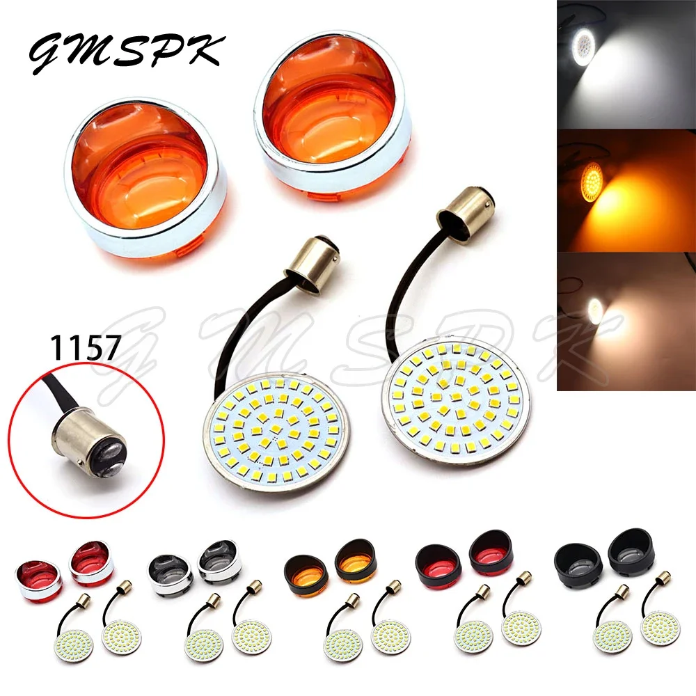 

Motorcycle Led Turn Signals 1157 Front Blinkers Light with Red/Yellow/Smoke Lens Fit for Harley Softail Dyna Sportster