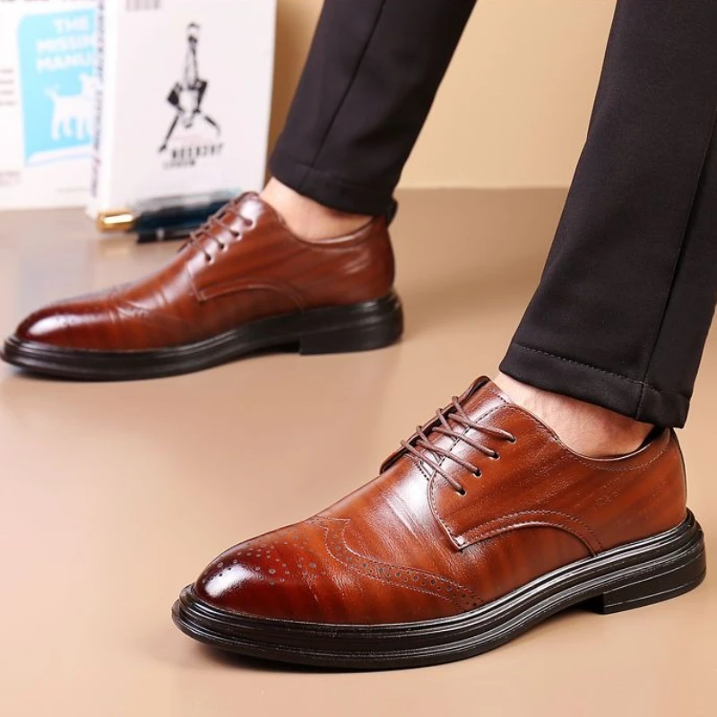 

Рабочая пошивная обувь на шнуровке для мужчин, большие размеры, ретро-стиль, дешевая жидкая одежда из воловьей кожи, костюм 39, модельные туфли для мужчин