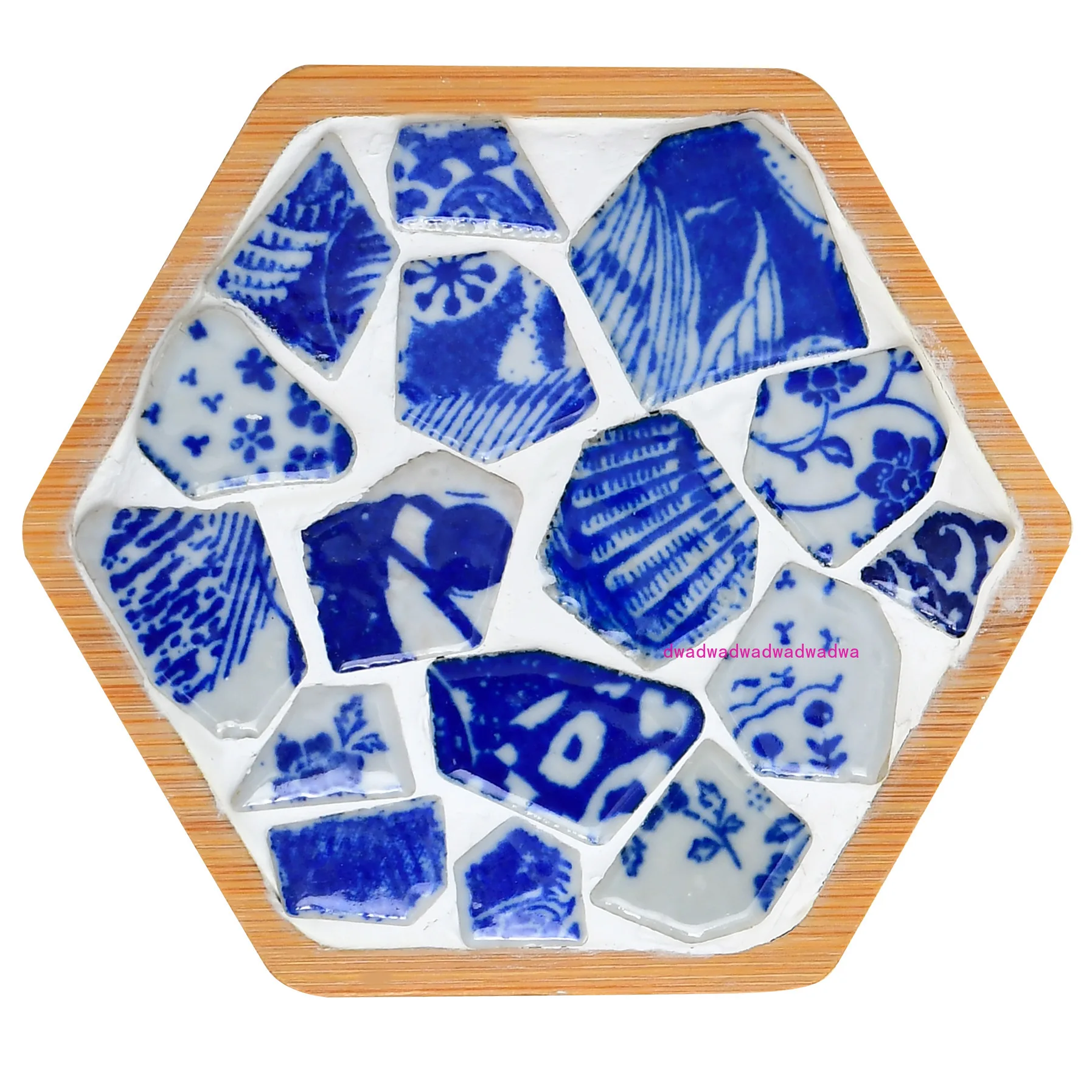 

Blue and white porcelain splicing coaster handmade DIY material package ceramic mosaic fragments decorative painting
