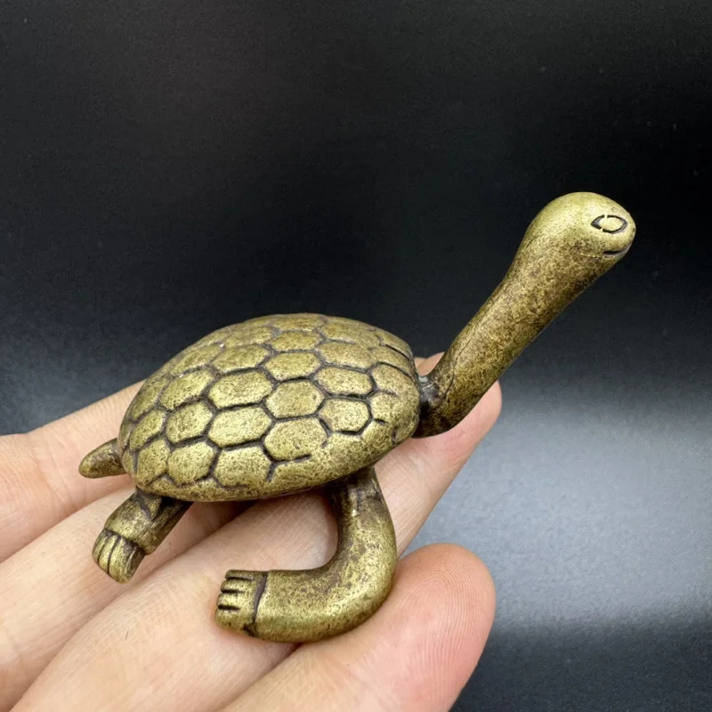 WholesalefAntique Brass Turtle Decoration Turtle Copper Turtle Japanese Style Tea Ornaments Tea Ceremony Bronze Antique Crafts