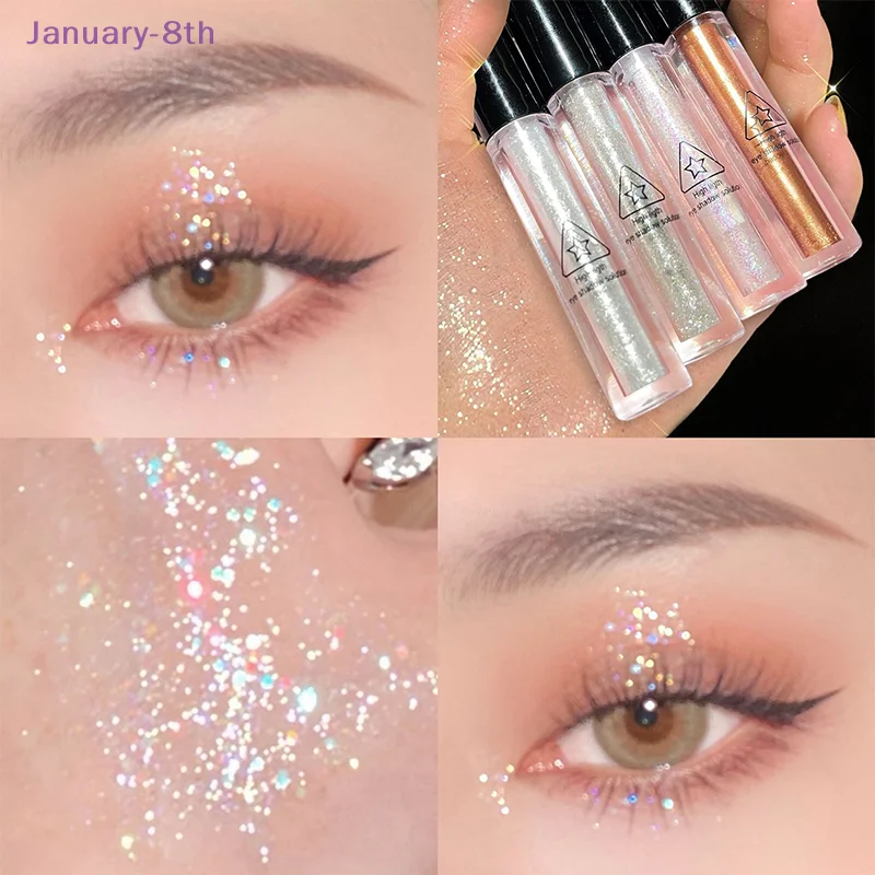 Sombra de ojos líquida, brillo, brillo nacarado, cosmético, brillo, gusano de seda, esquina de ojos, maquillaje brillante para fiesta de belleza