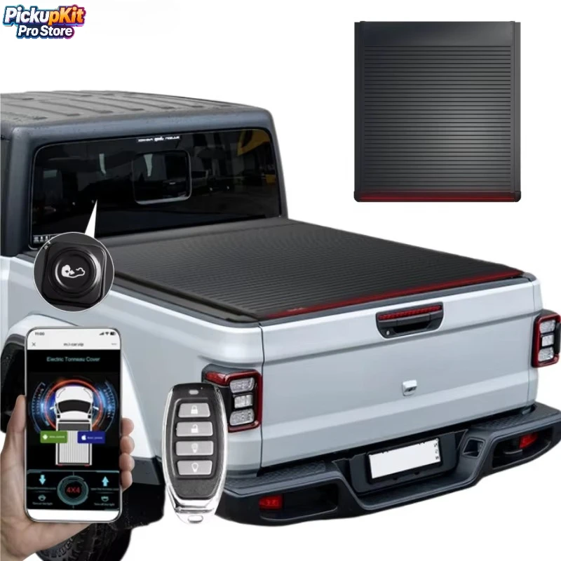 

Electric Aluminum Retractable Roller Shutter Tonneau Cover - Hard Barrel for Gladiator JT