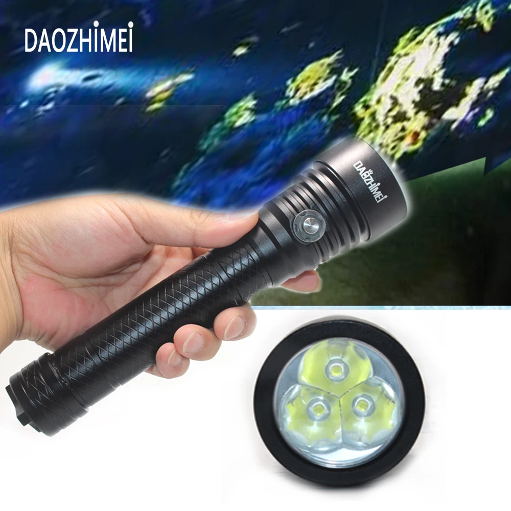 6000lumen powerful LED Diving Flashlight 100M Underwater Diving Light 4 modes 26650 torch deep sea Swimming lantern