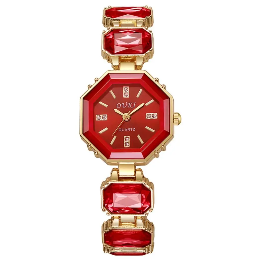 Fashion Diamond-Encrusted Octagonal Bracelet Watch Colorful Quartz Movement Women's Watch Wrist Watch