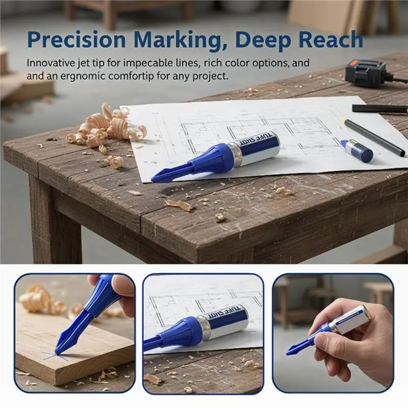 [NEW!】 New Inkjet Water Color Positioning Pen,Woodworking Marker Pen,Deep-Hole Marking Pen,Woodworking Tool Accessories Scribed