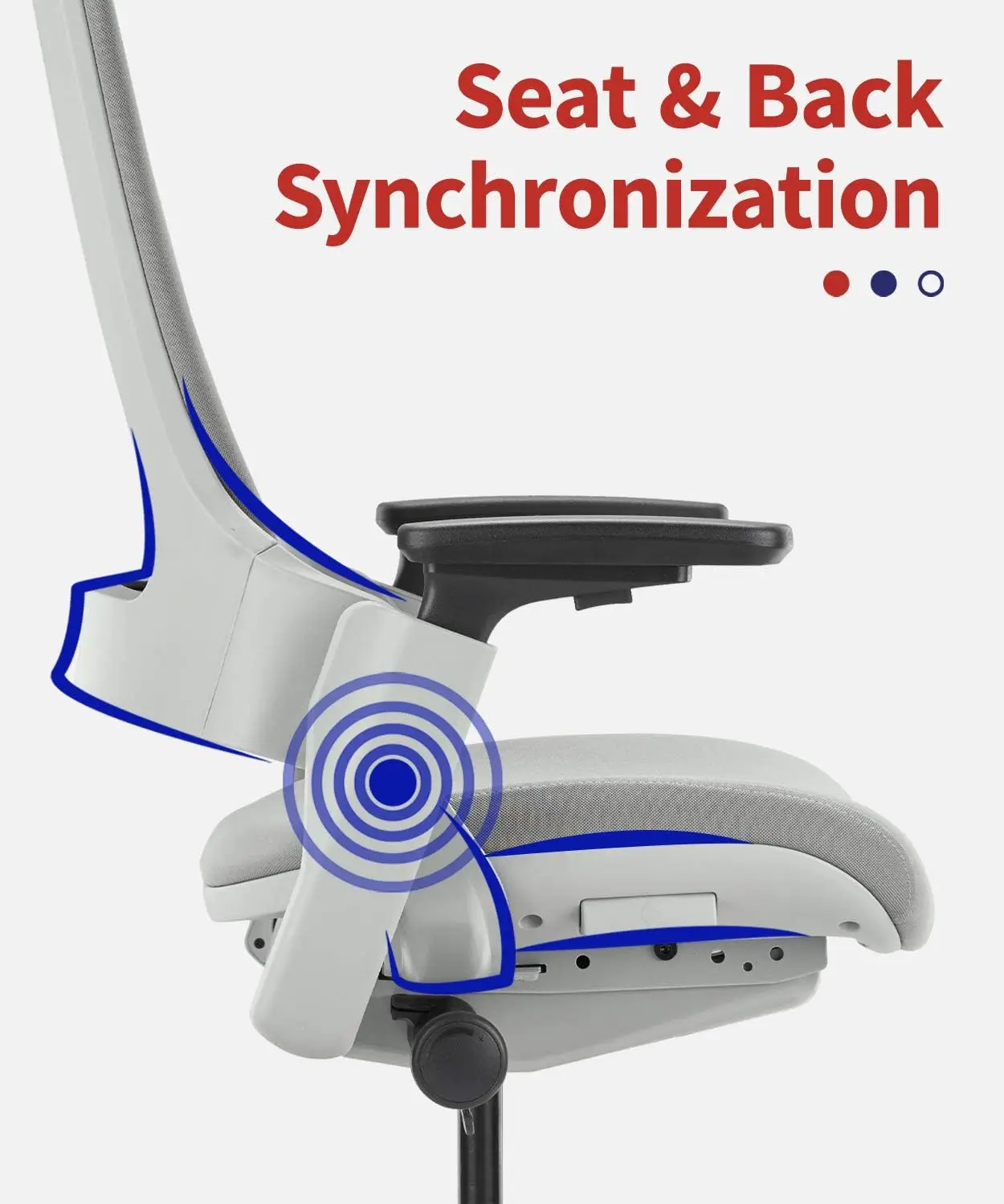 CLATINA Bürostuhl, drehbarer Chefsessel, verstellbarer ergonomischer Computerstuhl mit 3D-Armlehne und Lordosenstütze, Stoff