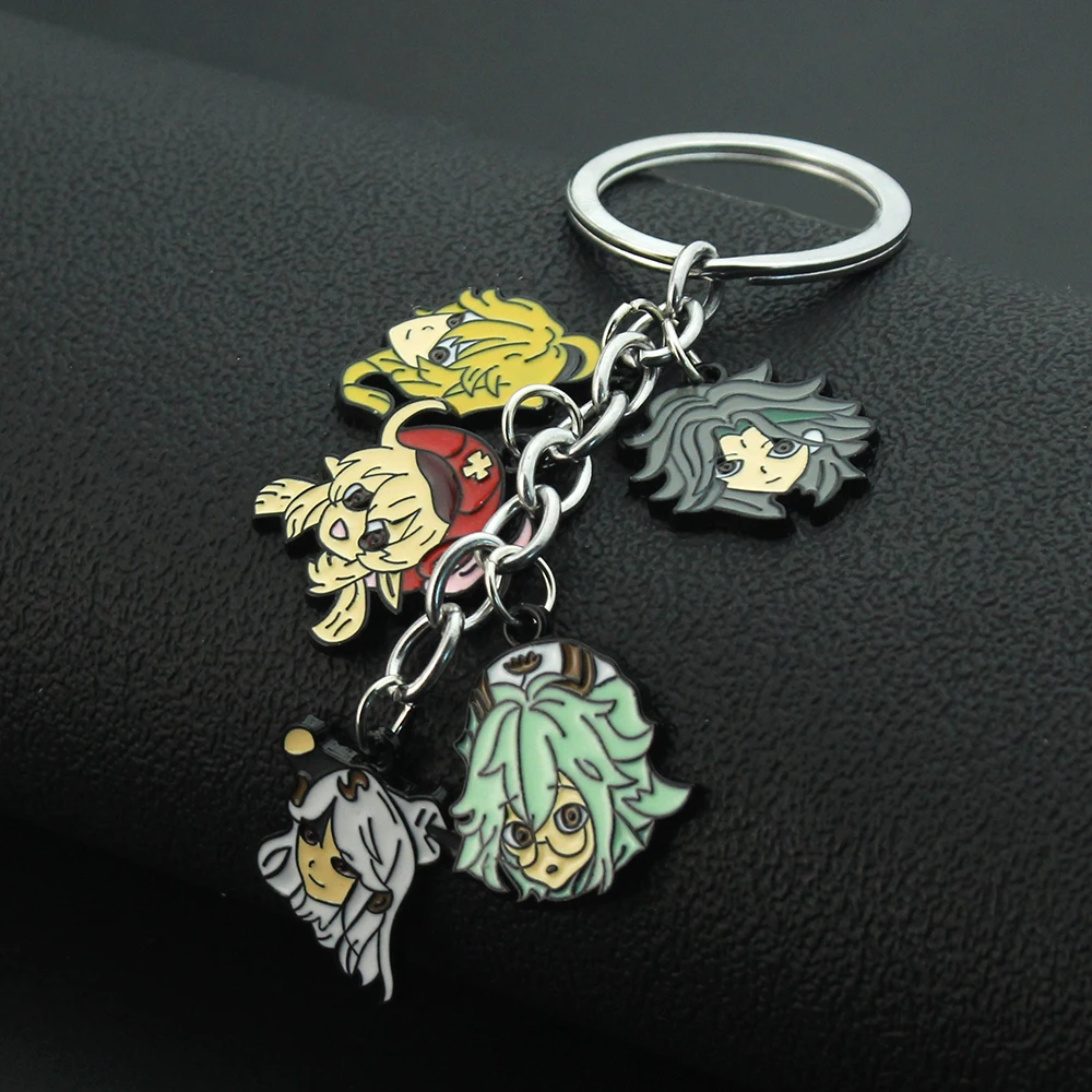 Game Genshin Impact Jewelry Kunikuzushi Morax Kaeya Xiao Hu Tao Tartaglia Matel Keychain Badge Cartoon Cosplay Accessories