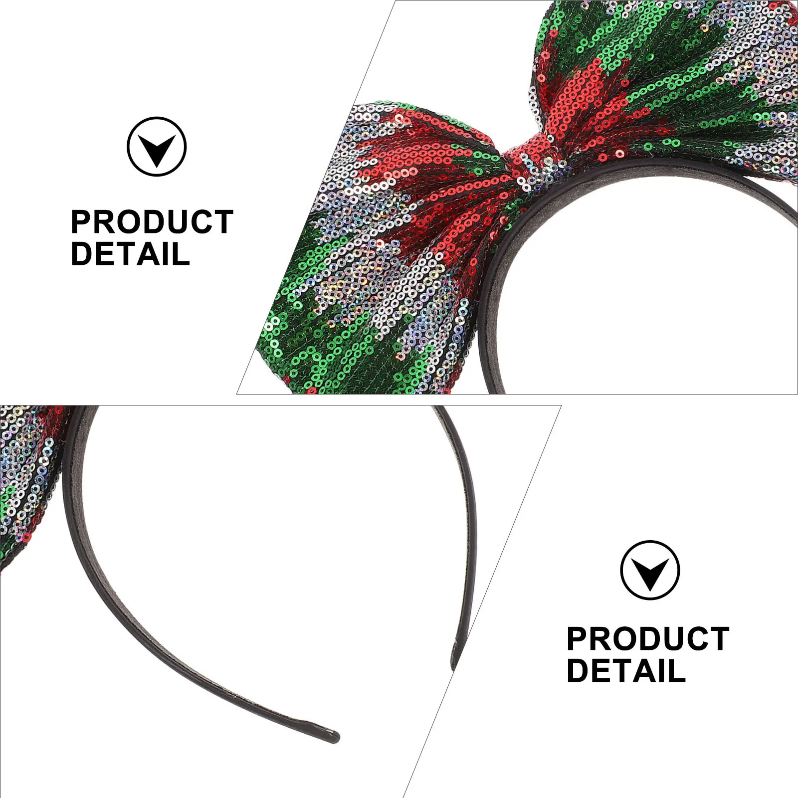 الترتر القوس الشعر هوب عيد الميلاد عقال لقضاء عطلة الطرف الديكور بريق Bowknot رباط شعر عيد الميلاد غطاء الرأس احتفالي