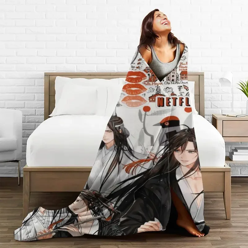 The Untamed Mo Dao Zu Shi Blanket Flannel Print Xiao Zhan Wang Yi Bo Warm Throw Blankets for Home Bedroom Plush Thin Quilt