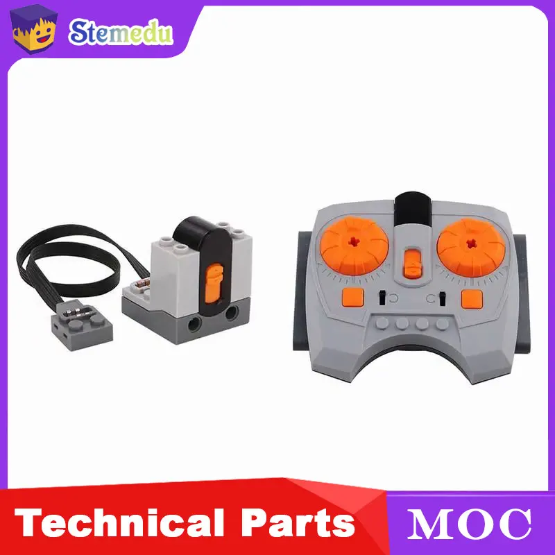 MOC Technology PF Building Blocks Infrared Receiver + Speed Remote Control Compatible with Legoeds Power Functions System