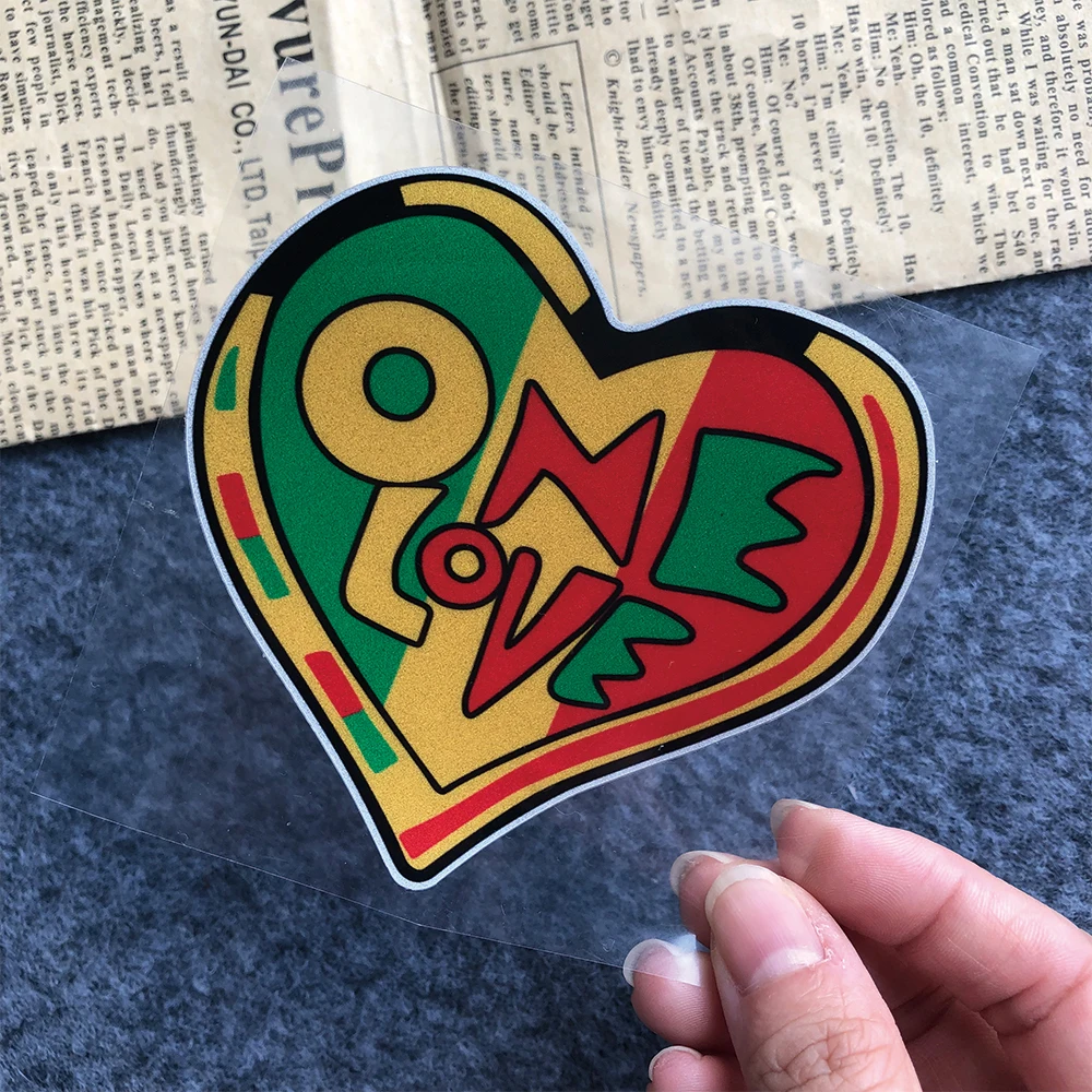 Vintage Rasta ONE LOVE Vinyl Reflective Car Stickers Decor Motorcycle Motor Bike Scooter Auto Body Windshield Deacl Accessories