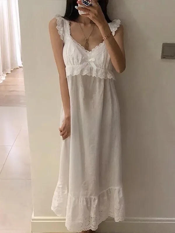 シックな夏のアンチエイジング Princ Sle Sp Dr かわいい婦人服レーストリム Ele ホームウェアナイトガウン