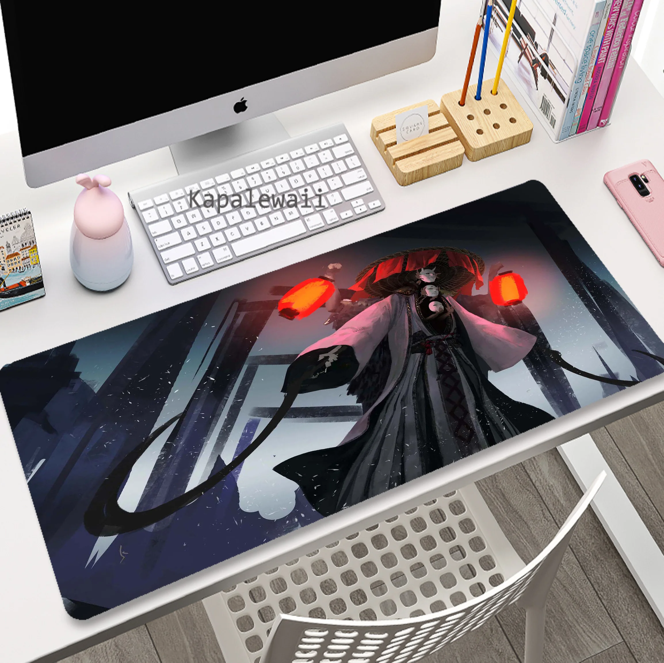 Japanse Stijl Meid Krijger Anime Gaming Mousepad Gamer Snelheid Accessoires Toetsenbord Pads Computer Muismat Grote Muis Mat Xxl