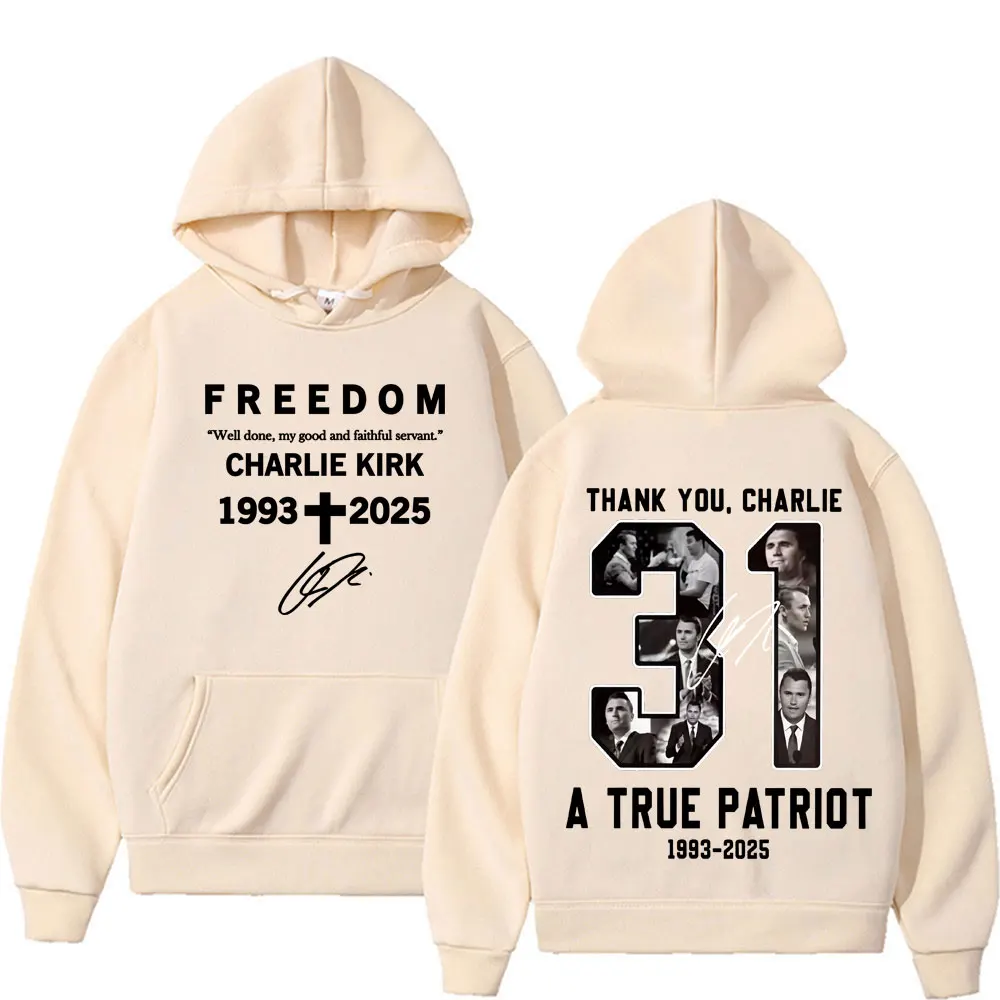 Футболка «Спасибо Чарли Кирк» True Patriot Freedom, толстовки с рисунком, уличная одежда для мужчин и женщин, повседневные толстовки с капюшоном, топы, готические толстовки