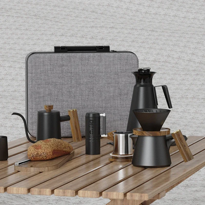 Luxury Coffee Utensil Set Coffee Outdoor Travel Gift Set Barista Tool Set with EVA Suitcase