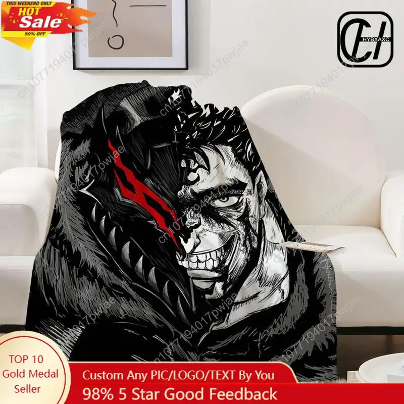 

Guts sword in berserk Blanket Aesthetic Art Flannel Blanket Portable Home Travel Camping Sofa Picnic Thickening Flannel Blanket