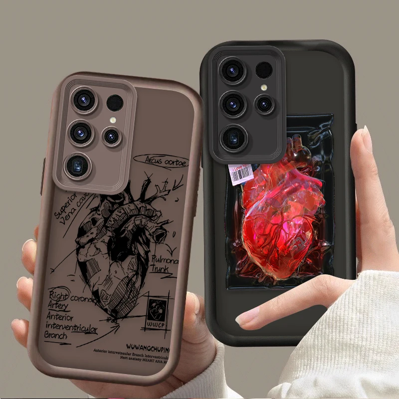Cardiovascular Model Heart Medical Soft Case For Samsung Galaxy S26 S25 Edge S24 S23 Ultra S22 Plus S21 FE A07 A17 4G A37 A57 5G