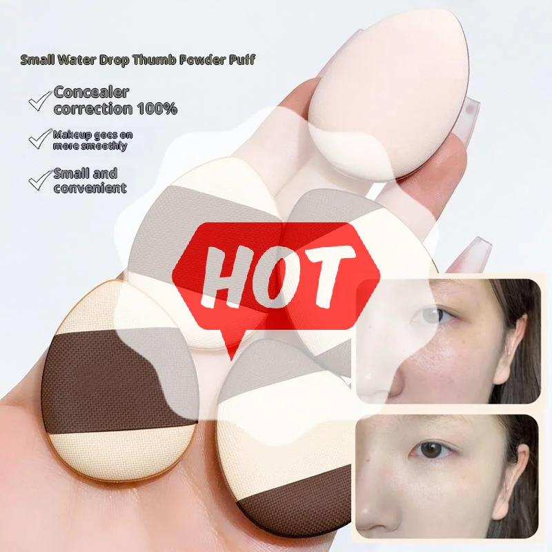 5/10 Pz Mini Finger Puff Fondotinta Piccolo Lacrima Cuscino D'aria Polvere Spugna Viso Correttore BB Cream Applicatore Cosmetico Trucco