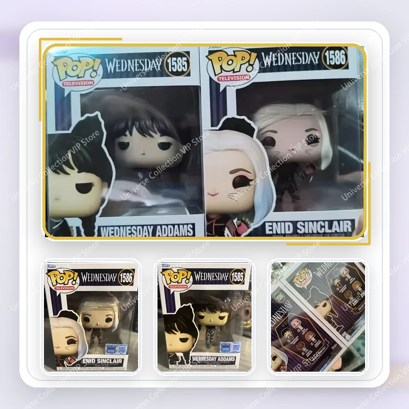 Figura Coleccionable de Vinilo Oficial de Funko Pop de la Serie Wednesday Addams y Enid Sinclair, Edición Limitada, Decoración de Escritorio, Regalo