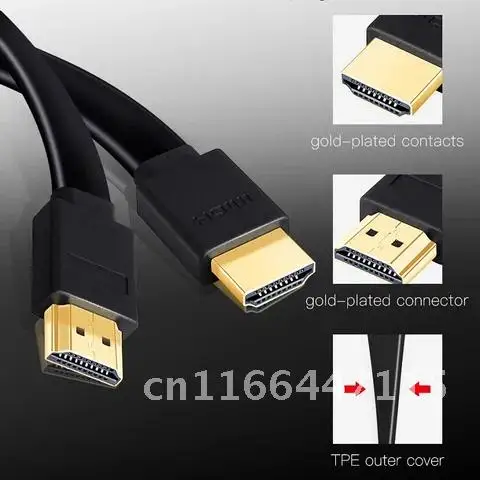 

Shuliancable Flat HDMI-compatible Cable High speed 1080P 3D gold plated for HDTV XBOX Projector computer