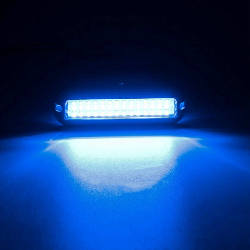 2X 50W 42 Leds Boat Transom Light Stainless Steel Waterproof Marine Boat Underwater Pontoon Transom Lamp Universal,Blue