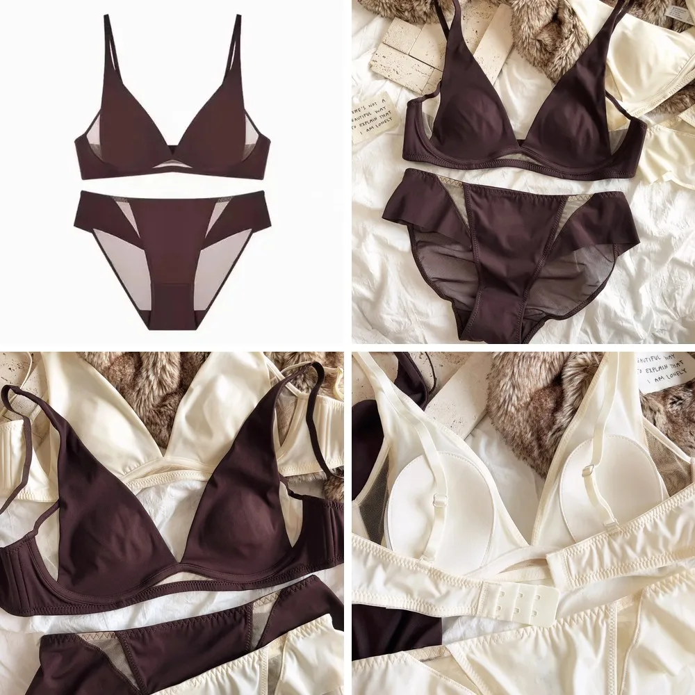 

Sexy Deep V Lace Lingerie Set with Push Up Underwire, Sheer Cutout Bra & Panty Set