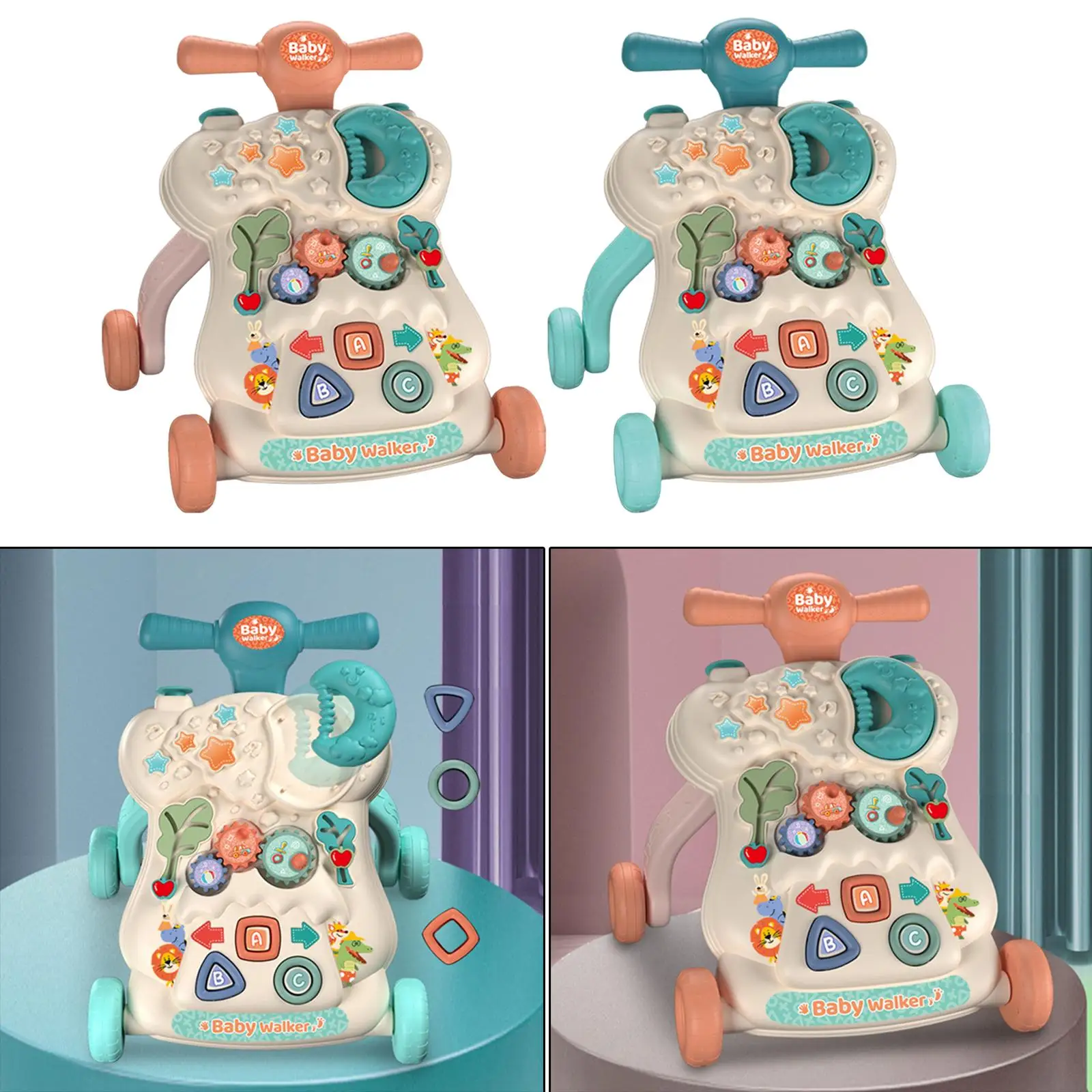 

3 IN 1 Baby Sit to Stand Walker Toy Activity Table Board Educational Toys