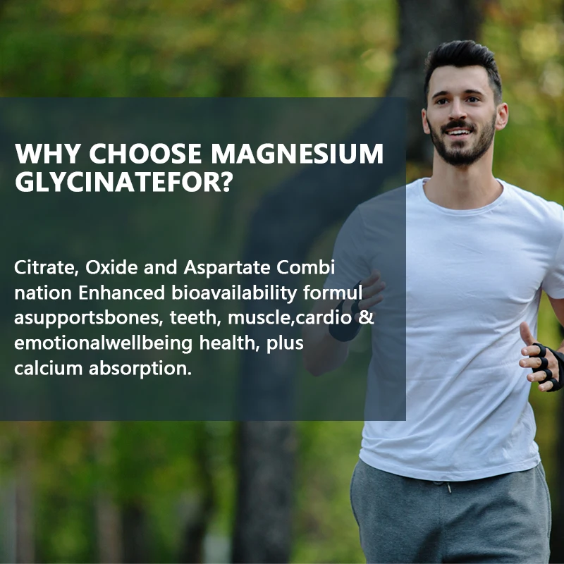 Mutsweet Magnesium Glycinate Capsules 500mg High Absorption Bone Support Health Care Mineral Supplement Promotes Muscle Softgel