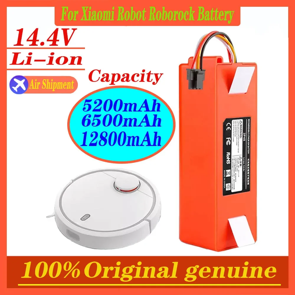 6500mAh 14.4V Li-ion Battery Vacuum Cleaner accessories For Xiaomi Mijia1S Roborocks S50-55 S5 Max S6 S7 Sweeping Robot Battery