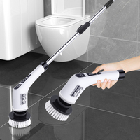 9 in 1 Electric Cleaning Brush Adjustable Extension Arm Cordless Cleaning Brush with Replaceable Brush Head Electric Scrub Brush