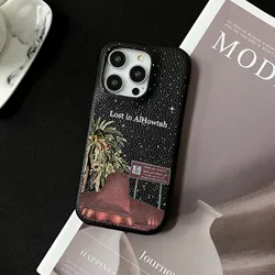 Personalised Customized Name Leather Case For iPhone 16 15 14 13 12 11 Pro Max Initials Letters kafr saya Cover 13 14 15 Pro Max