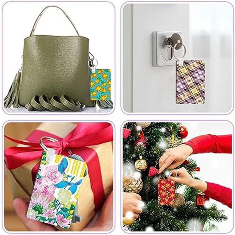 

Compact 180Pieces Sublimation Keychain Blanks Rectangle Heat Transfer Blanks With Key Rings MDF Blank For Sublimation DIY Durabl