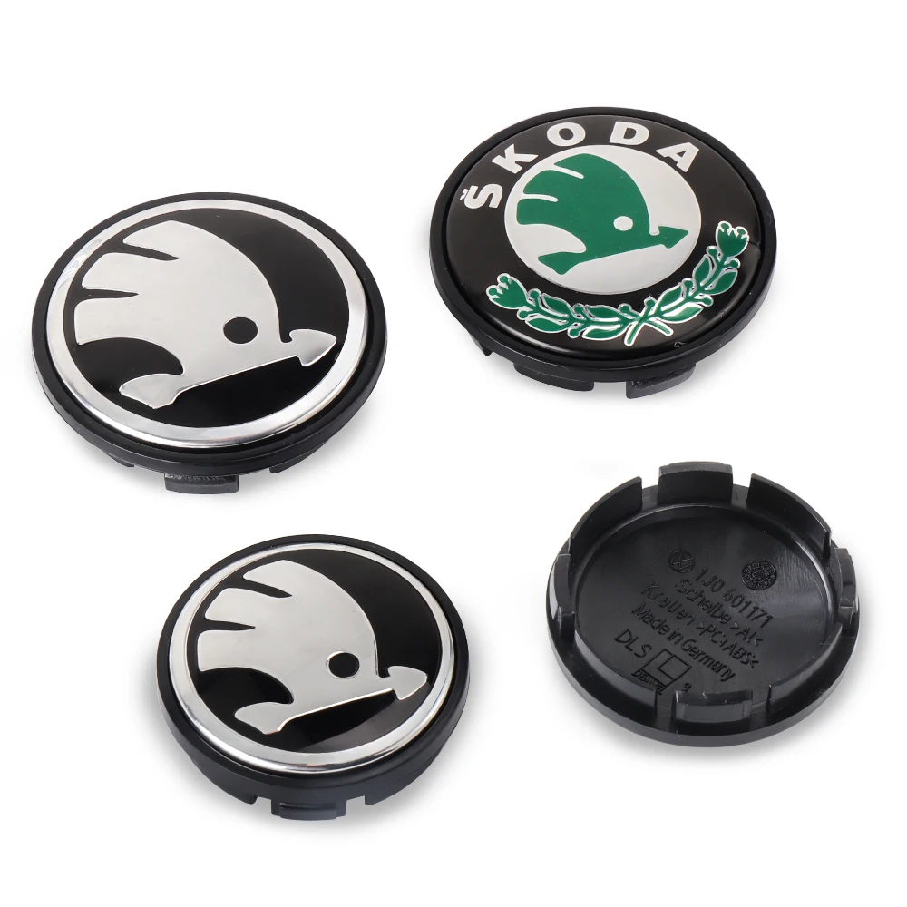 

2026 Hot For SKODA 4PCS 56mm 60mm Car Styling Wheel Center Hub Caps Rim Cover Badge Emblem Sticker For Skoda Rapid Octavia RS Ko
