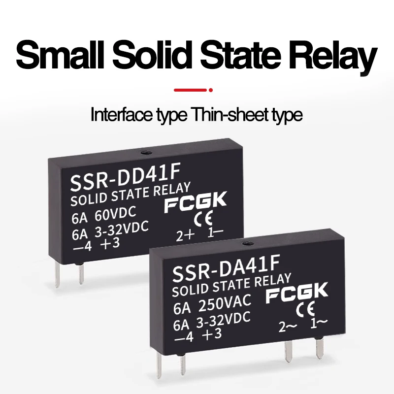 Slim Relay SSR-41FDA SSR-41FDD Solid State Relay 6a Din Rail Relay DC Control AC DC Control DC