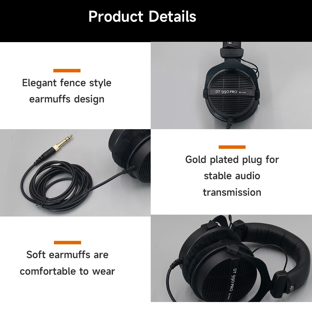 beyerdynamic DT990 pro Over Ear Wired Studio Headphones for Professional Recording and Monitoring DT 990 PRO Games, music