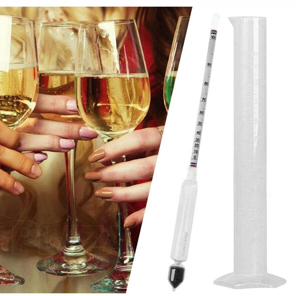 Álcool Escala Tripla Hydrometer Auto Brewed Vinho Açúcar Medidor de Medição de Álcool para Fabricação de Cerveja em Casa Que Faz Cerveja Vinho Mead 100ml